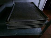 (10) Full-Sheet Pans Under Work Table