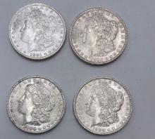 1891, 1898, 1900 & 1900O Morgan Silver dollars (4 pieces total).