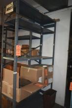 GRAY METAL SHELVING UNIT, FIVE TIER, NO CONTENTS,