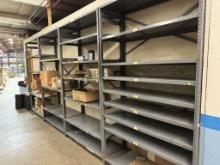 (4) SECTIONS OF METAL SHELVING UNITS WITH