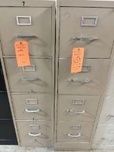 (2) LIGHT BROWN FOUR DRAWER FILE CABINETS, 27" x 15"