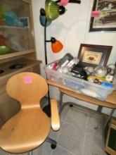 Nice blonde wood desk and roller chair 4x2? plus!