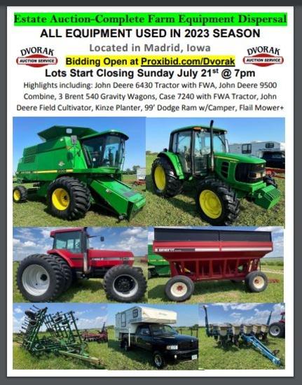 Estate Full Line of Farm Equipment Dispersal