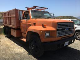 1986 Ford F600 Flatbed Dump Truck,