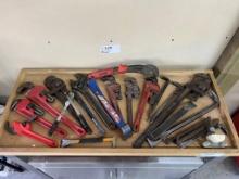 Assorted Wrenches, Crowbars, Pry Bars, and more