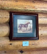 Framed Portrait of Horse in Stable Wall Art