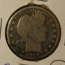 1914 BARBER HALF DOLLAR VG