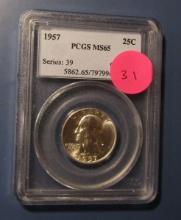 1957 WASHINGTON QUARTER PCGS MS-65