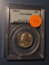 1956-D WASHINGTON QUARTER PCGS MS-65