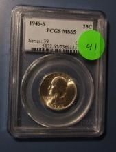 1946-S WASHINGTON QUARTER PCGS MS-65