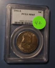 1951-S FRANKLIN HALF DOLLAR PCGS MS-65