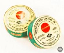 2 Sealed Tins of Vintage Remington No.11 Trimmed Edge Percussion Caps.