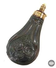 Antique Powder Flask with Adjustable Throw