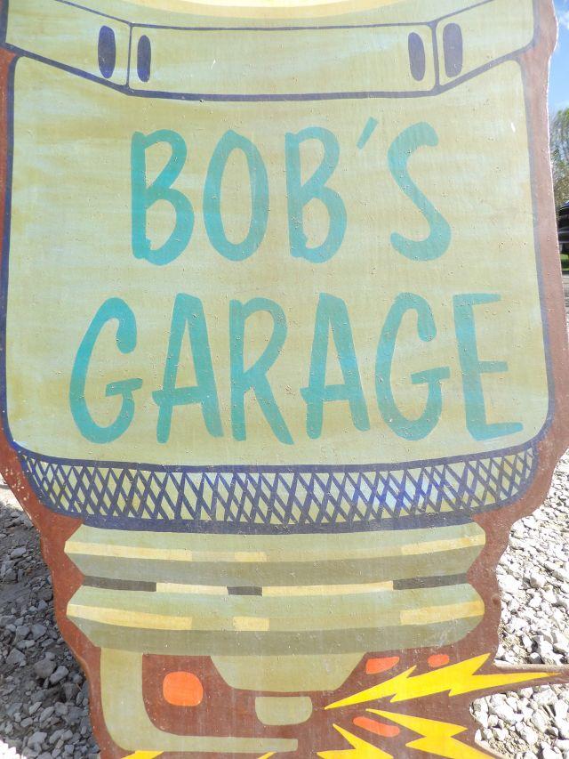 Bob's Garage Spark Plug Sign