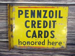 Penzoil Credit Card Flange Sign