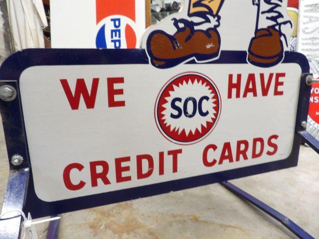 Standard Oil Company  We Have Credit Cards Sign