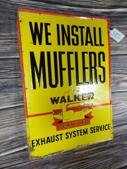 We Install Muflers Walker Certified Exhaust System Service Sign
