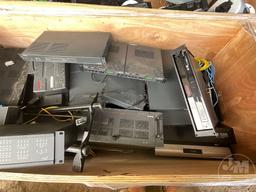 1 CRATE OF VARIOUS ELECTRONIC ITEMS , APC BATTERY BACKUP&