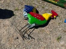 MULTI-COLORED METAL ROOSTER, APPROX 3’...... H