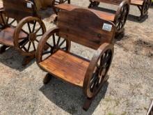 WAGON WHEEL CHAIR, APPROX 25" W