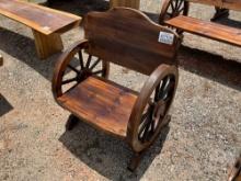 WAGON WHEEL CHAIR, APPROX 25" W