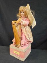 MUSIC BOX HARP PLAYER COLLECTIBLE DOLL