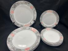 Silk and Roses CORELLE BY CORNING (8) 7-IN (8) 10-IN PLATES