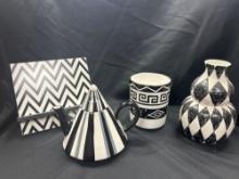 Lot of 4 Black and White Decor