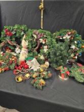 CHRISTMAS GREENERY - Brass Doorhanger, Wreaths, Tablescape, Tree, napkin rings etc.