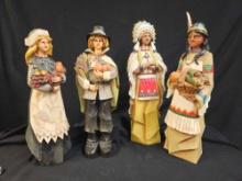 18-19 in. PILGRIMS NATIVE AMERICANS HOLIDAY THANKSGIVING DECOR
