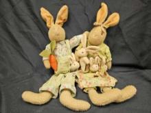Pair of 20 in. VINTAGE STYLE EASTER BUNNY SHELF SITTER PLUSHES