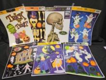 8- Halloween Window clings including Skeleton car cling