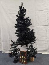 3 - HALLOWEEN Decor BLACK TREES WITH ORNAMENTS