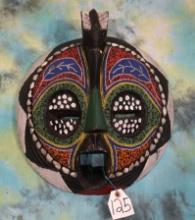 Large Round-beaded Handmade African Wood Mask