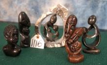 Five African People Statues made from Soapstone