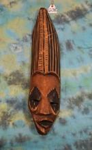 African Wood Carved Long Mask