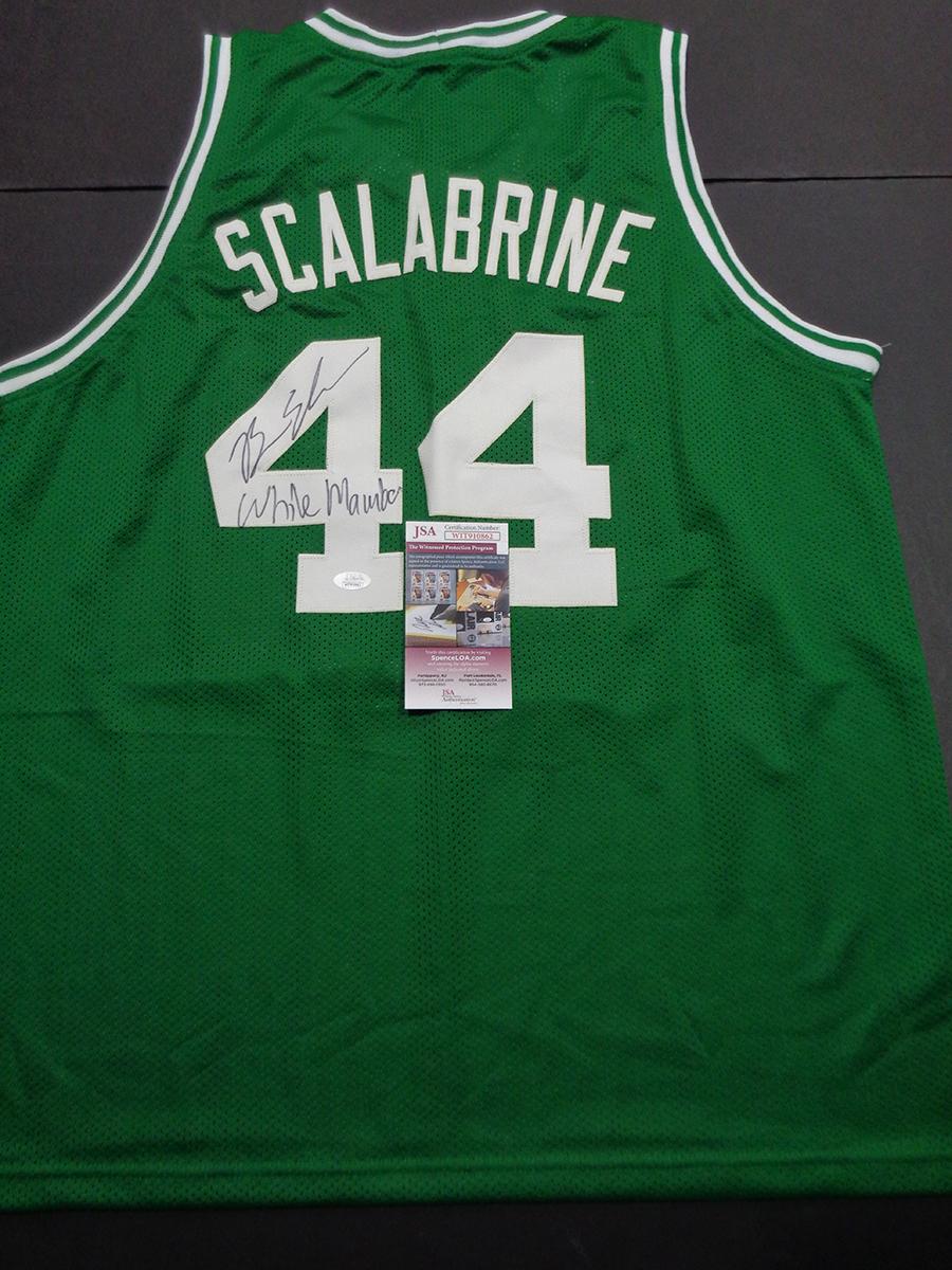 Brian Scalabrine Boston Celtics Autographed & Inscribed Custom Basketball Jersey JSA W coa