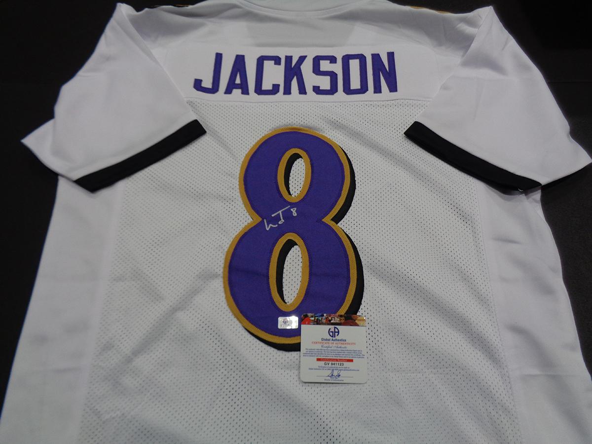 Lamar Jackson Baltimore Ravens Autographed Custom Football Jersey GA coa