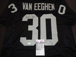 Mark Van Eeghan Oakland Raiders Autographed Custom Football Jersey JSA W coa