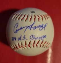 Carney Lansford Oakland A's Autographed & Inscribed Rawlings Baseball JSA W coa