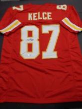 Travis Kelce Kansas City Chiefs Autographed Custom Football Jersey GA coa