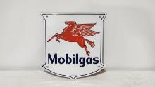 Original Mobilgas Porcelain Gas Pump Plate