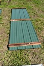 25 Pieces of 10' Green Corrugated Metal Paneling