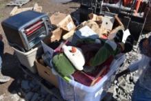 Pallet of Kitchen items, and Totes of Household Items