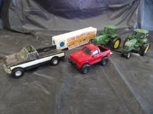 (2) John Deere Tractors, (2) Trucks, Circus Trailer
