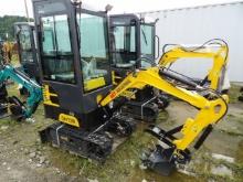 AGT QH13R Mini Excavator w/ Cab & Thumb, Yellow s/n 53238