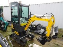 AGT QH13R Mini Excavator w/ Cab & Thumb, Yellow s/n 53213