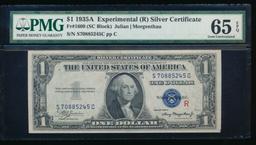 1935A $1 Experimental R Silver Certificate PMG 65EPQ