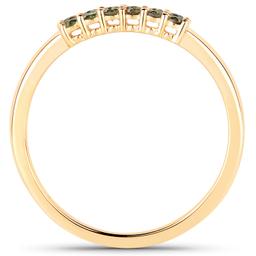 14KT Yellow Gold 0.27ctw Green Diamond Ring