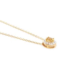 Plated 18KT Yellow Gold 0.82cts Citrine and Diamond Necklace